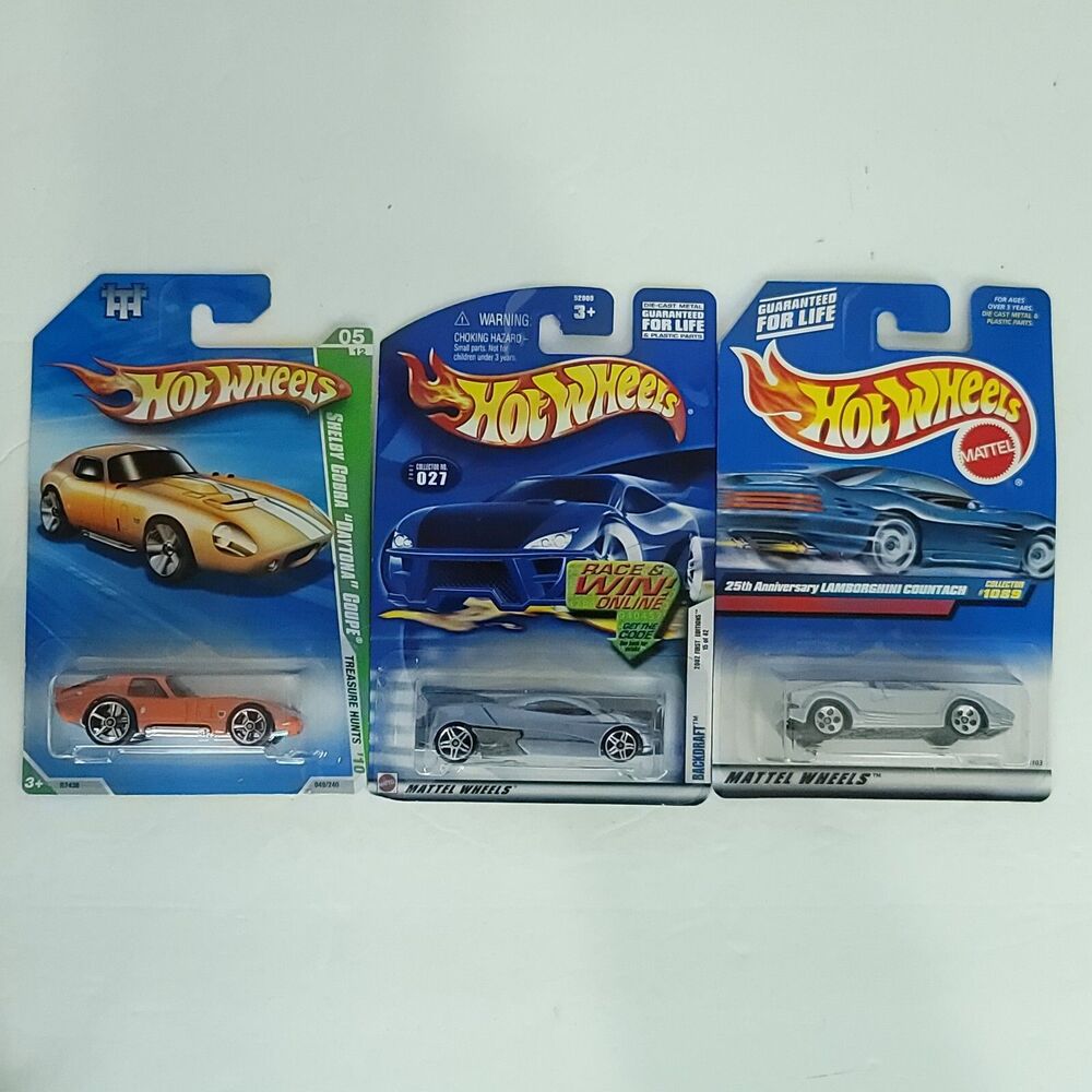 Lot of 3 Hot Wheels Shelby Cooper Daytona Lamborghini Backdraft NEW Die Cast